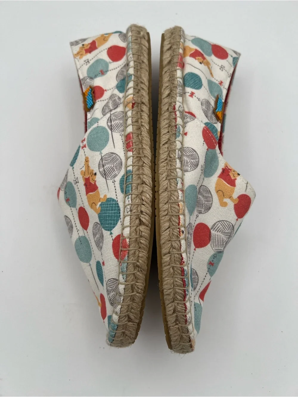 UBUNTU Disney Winnie The Pooh Canvas Slip On Espadrille Size 10.5 Balloon Print